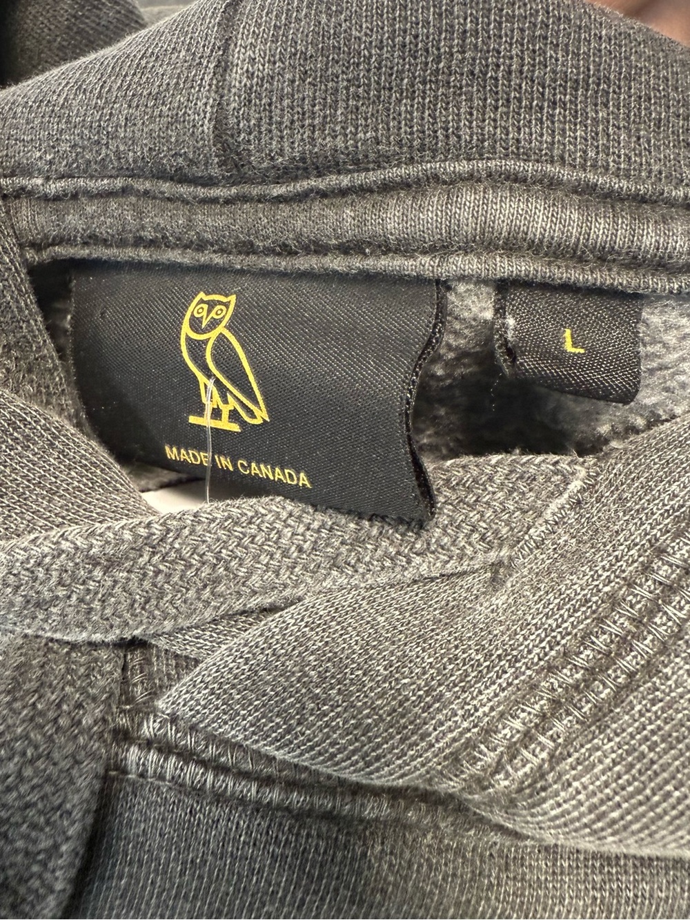 OVO faded black Hoodie with Gold Owl Logo - Picture 6 of 6